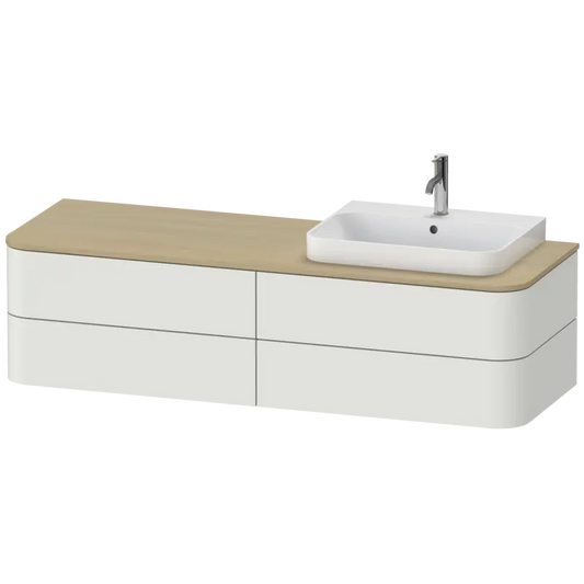 Duravit Happy D.2 63" x 16" x 22" Nordic White Four Drawer Wall-Mount Vanity Unit (HP4973R3939)