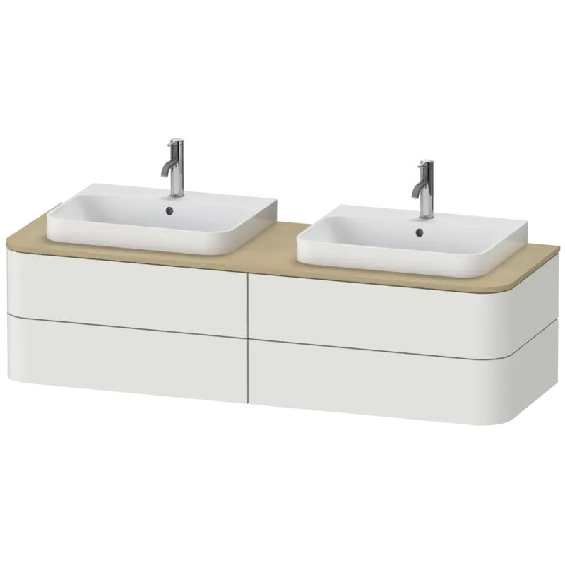 Duravit Happy D.2 63" x 16" x 22" Nordic White Four Drawer Wall-Mount Vanity Unit (HP4974B3939)