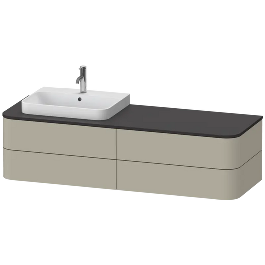Duravit Happy D.2 63" x 16" x 22" Taupe Four Drawer Wall-Mount Vanity Unit (HP4963L6060)