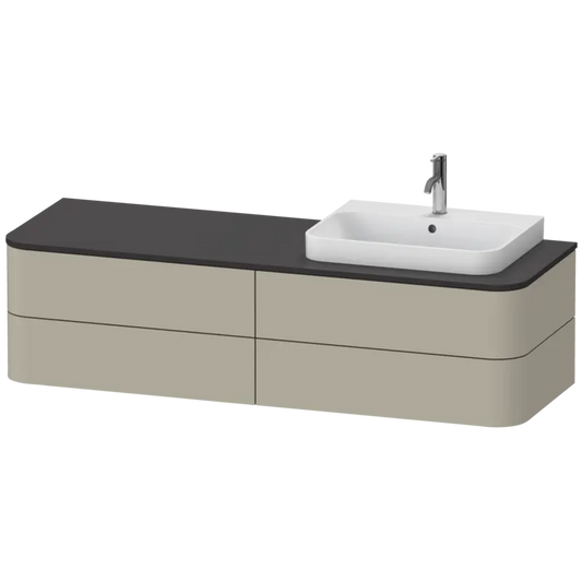 Duravit Happy D.2 63" x 16" x 22" Taupe Four Drawer Wall-Mount Vanity Unit (HP4973R6060)
