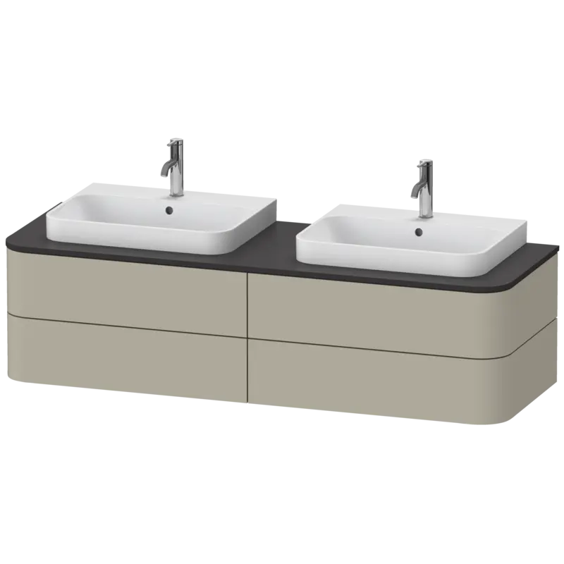 Duravit Happy D.2 63" x 16" x 22" Taupe Four Drawer Wall-Mount Vanity Unit (HP4974B6060)