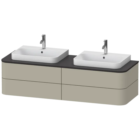 Duravit Happy D.2 63" x 16" x 22" Taupe Four Drawer Wall-Mount Vanity Unit (HP4974B6060)