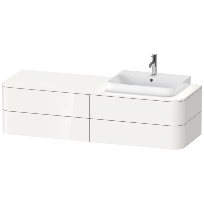 Duravit Happy D.2 63" x 16" x 22" White High Gloss Four Drawer Wall-Mount Vanity Unit (HP4963R2222)