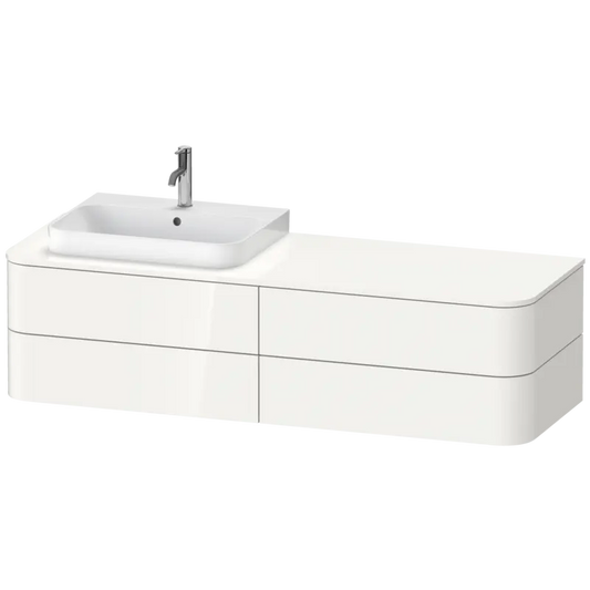 Duravit Happy D.2 63" x 16" x 22" White High Gloss Four Drawer Wall-Mount Vanity Unit (HP4973L2222)