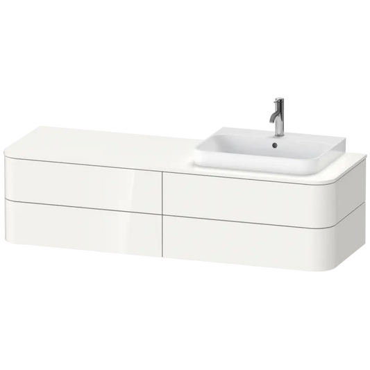 Duravit Happy D.2 63" x 16" x 22" White High Gloss Four Drawer Wall-Mount Vanity Unit (HP4973R2222)