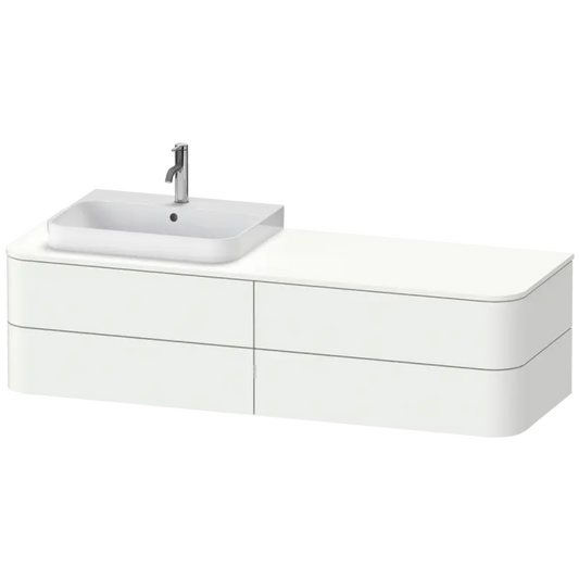 Duravit Happy D.2 63" x 16" x 22" White Satin Matt Four Drawer Wall-Mount Vanity Unit (HP4963L3636)