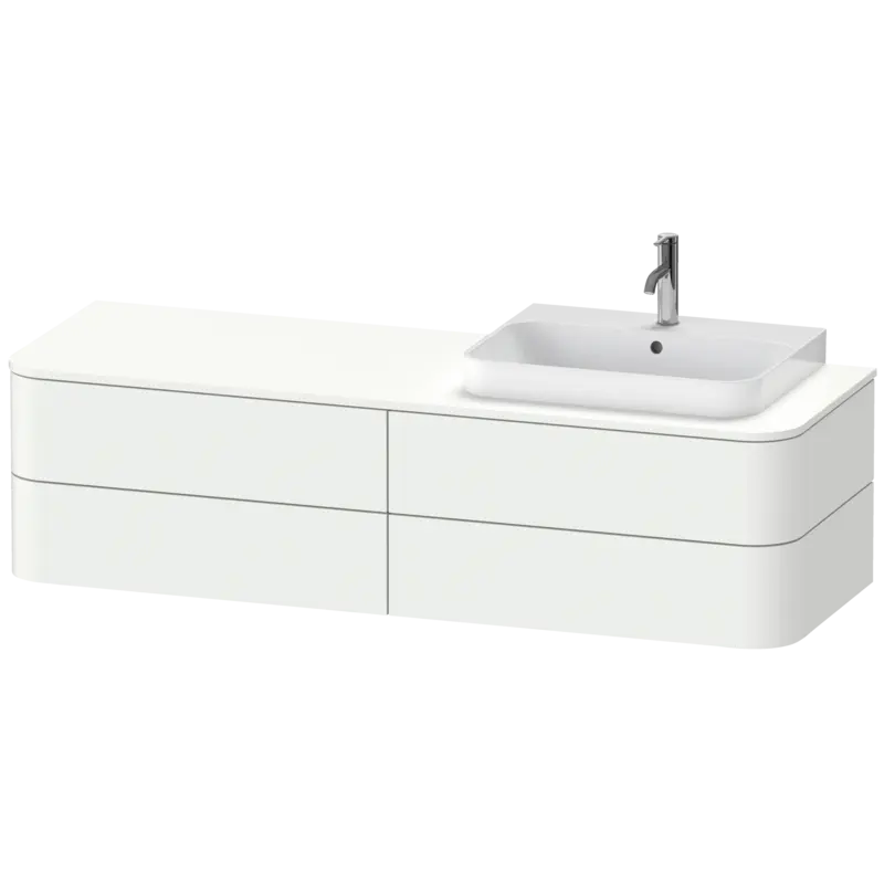 Duravit Happy D.2 63" x 16" x 22" White Satin Matt Four Drawer Wall-Mount Vanity Unit (HP4963R3636)