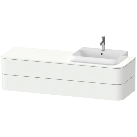 Duravit Happy D.2 63" x 16" x 22" White Satin Matt Four Drawer Wall-Mount Vanity Unit (HP4973R3636)