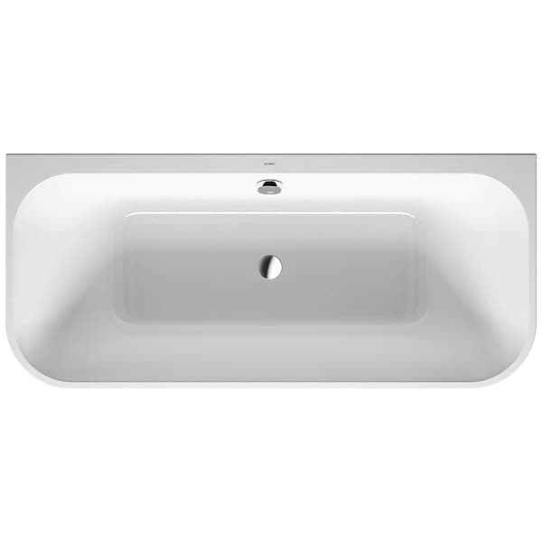 Duravit Happy D.2 71" x 32" x 19" White and Graphite Back-to-Wall Bathtub (700451800000090)