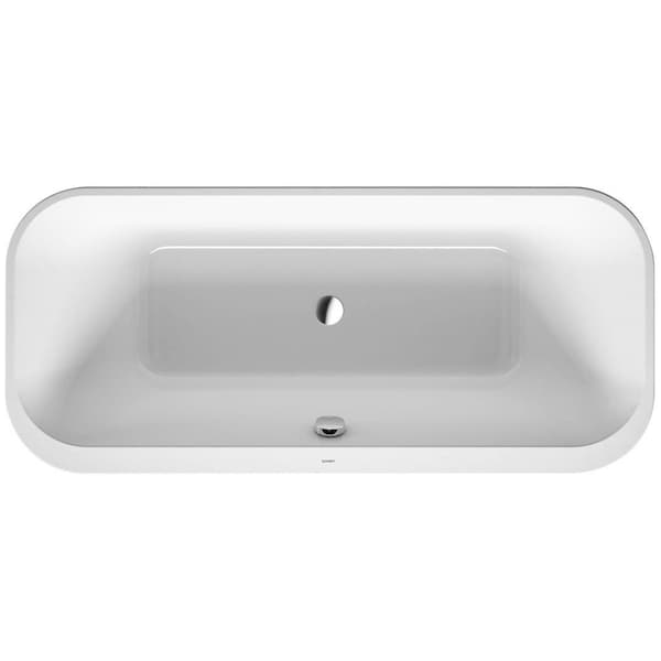 Duravit Happy D.2 71" x 32" x 19" White and Graphite Freestanding Bathtub (700453000000090)