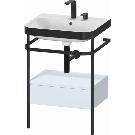 Duravit Happy D.2 Plus 23" x 33" x 19" Light Blue Finish, C-Bonded Vanity Kit With Sink and Metal Console (HP4740E9797)
