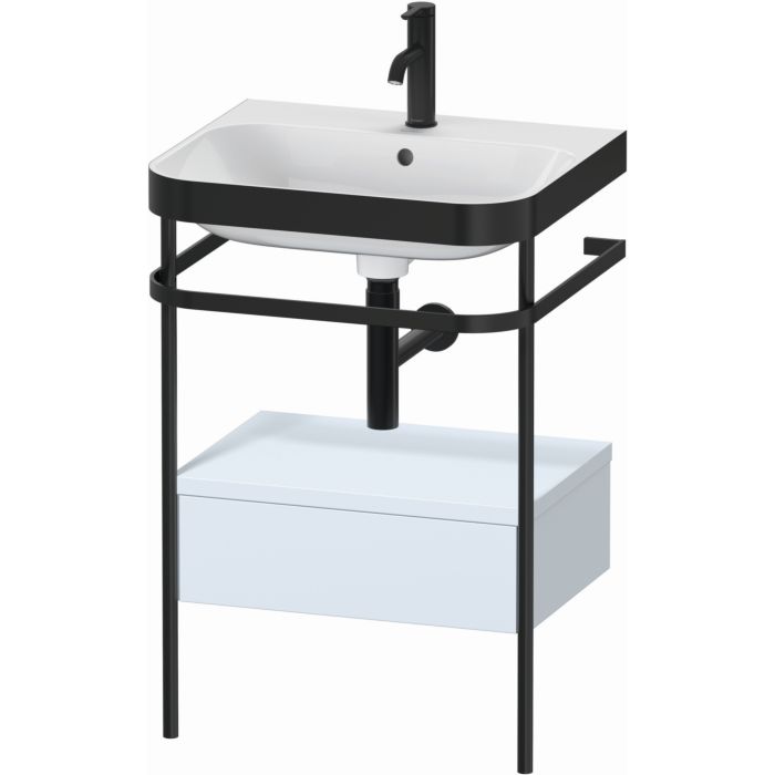 Duravit Happy D.2 Plus 23" x 33" x 19" Light Blue Finish, C-Bonded Vanity Kit With Sink and Metal Console (HP4740O9797)