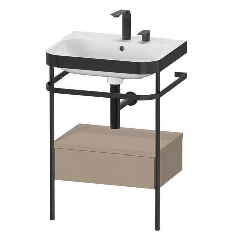 Duravit Happy D.2 Plus 23" x 33" x 19" Linen Finish, C-Bonded Vanity Kit With Sink and Metal Console (HP4740E7575)