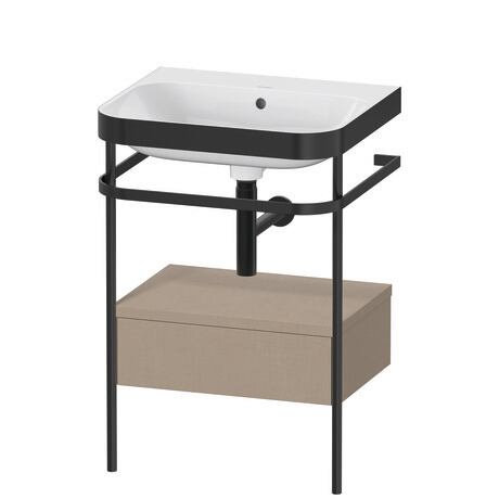 Duravit Happy D.2 Plus 23" x 33" x 19" Linen Finish, C-Bonded Vanity Kit With Sink and Metal Console (HP4740N7575)