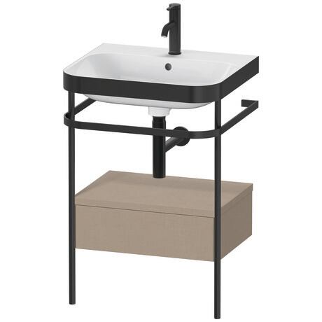 Duravit Happy D.2 Plus 23" x 33" x 19" Linen Finish, C-Bonded Vanity Kit With Sink and Metal Console (HP4740O7575)