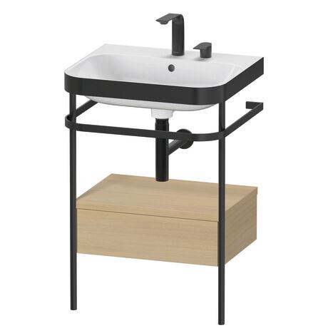 Duravit Happy D.2 Plus 23" x 33" x 19" Mediterranean Oak Finish, C-Bonded Vanity Kit With Sink and Metal Console (HP4740E7171)