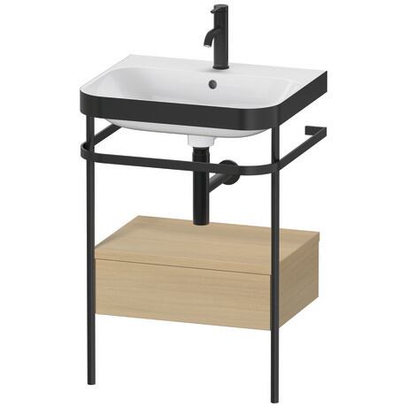 Duravit Happy D.2 Plus 23" x 33" x 19" Mediterranean Oak Finish, C-Bonded Vanity Kit With Sink and Metal Console (HP4740O7171)