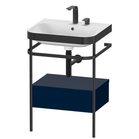 Duravit Happy D.2 Plus 23" x 33" x 19" Midnight Blue Finish, C-Bonded Vanity Kit With Sink and Metal Console (HP4740E9898)