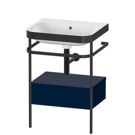 Duravit Happy D.2 Plus 23" x 33" x 19" Midnight Blue Finish, C-Bonded Vanity Kit With Sink and Metal Console (HP4740N9898)
