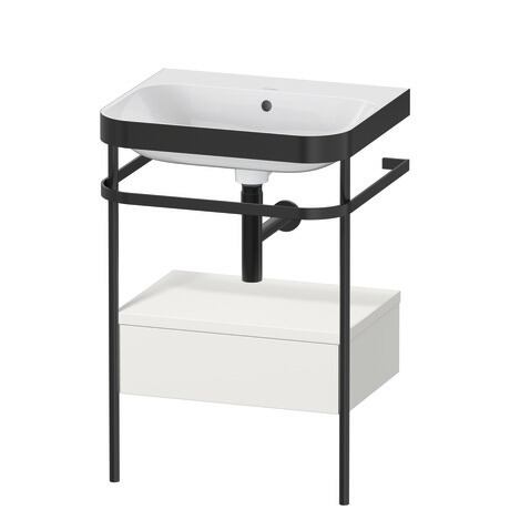 Duravit Happy D.2 Plus 23" x 33" x 19" Nordic White Finish, C-Bonded Vanity Kit With Sink and Metal Console (HP4740N3939)