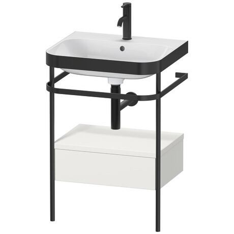 Duravit Happy D.2 Plus 23" x 33" x 19" Nordic White Finish, C-Bonded Vanity Kit With Sink and Metal Console (HP4740O3939)