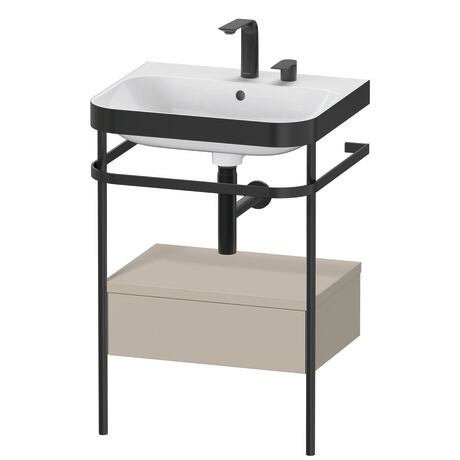 Duravit Happy D.2 Plus 23" x 33" x 19" Taupe Finish, C-Bonded Vanity Kit With Sink and Metal Console (HP4740E6060)