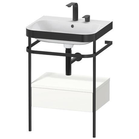 Duravit Happy D.2 Plus 23" x 33" x 19" White Satin Matt Finish, C-Bonded Vanity Kit With Sink and Metal Console (HP4740E3636)