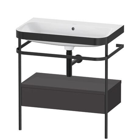 Duravit Happy D.2 Plus 31" x 33" x 19" Graphite Finish, C-Bonded Vanity Kit With Sink and Metal Console (HP4742N8080)
