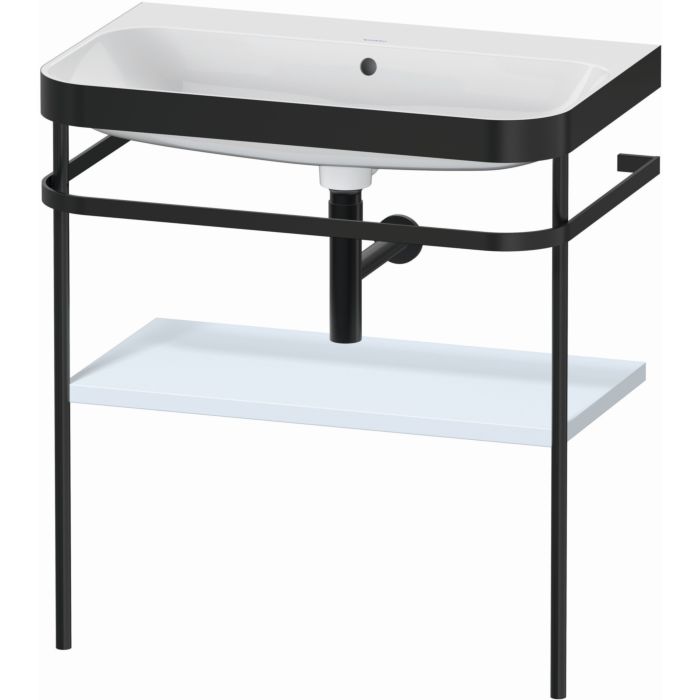 Duravit Happy D.2 Plus 31" x 33" x 19" Light Blue Finish, C-Bonded Vanity Kit With Sink and Metal Console (HP4737N9797)