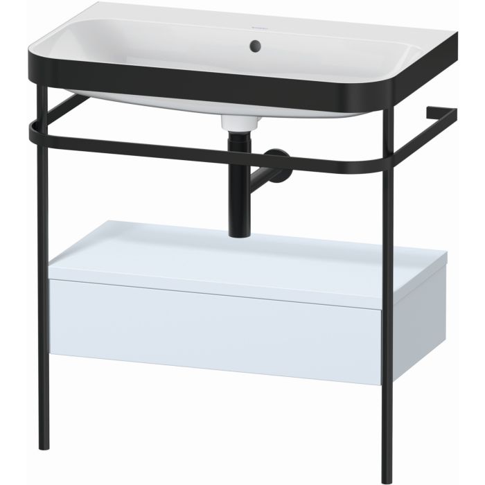 Duravit Happy D.2 Plus 31" x 33" x 19" Light Blue Finish, C-Bonded Vanity Kit With Sink and Metal Console (HP4742N9797)