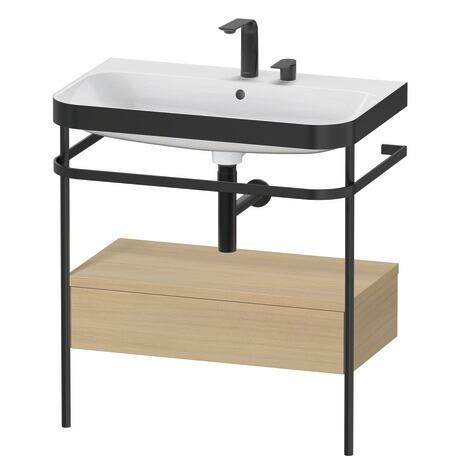 Duravit Happy D.2 Plus 31" x 33" x 19" Mediterranean Oak Finish, C-Bonded Vanity Kit With Sink and Metal Console (HP4742E7171)