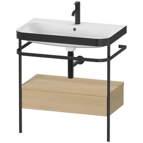 Duravit Happy D.2 Plus 31" x 33" x 19" Mediterranean Oak Finish, C-Bonded Vanity Kit With Sink and Metal Console (HP4742O7171)