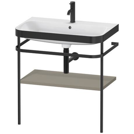 Duravit Happy D.2 Plus 31" x 33" x 19" Stone Gray Finish, C-Bonded Vanity Kit With Sink and Metal Console (HP4737O9292)
