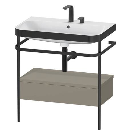 Duravit Happy D.2 Plus 31" x 33" x 19" Stone Gray Finish, C-Bonded Vanity Kit With Sink and Metal Console (HP4742E9292)