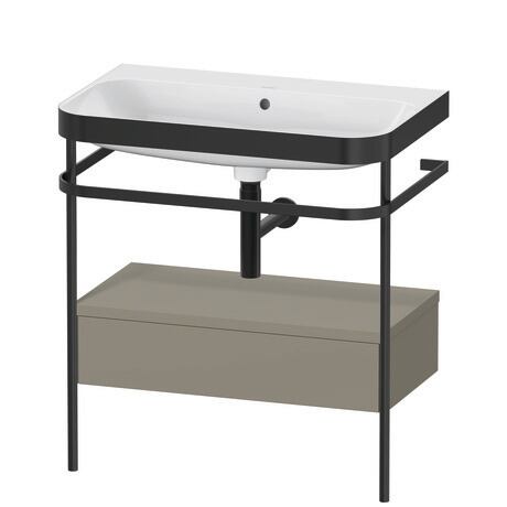 Duravit Happy D.2 Plus 31" x 33" x 19" Stone Gray Finish, C-Bonded Vanity Kit With Sink and Metal Console (HP4742N9292)