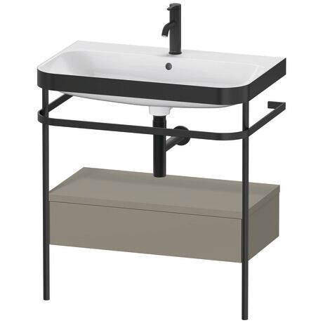Duravit Happy D.2 Plus 31" x 33" x 19" Stone Gray Finish, C-Bonded Vanity Kit With Sink and Metal Console (HP4742O9292)