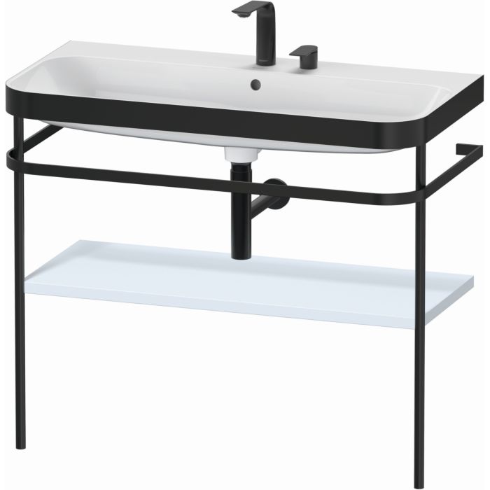 Duravit Happy D.2 Plus 38" x 33" x 19" Light Blue Finish, C-Bonded Vanity Kit With Sink and Metal Console (HP4738E9797)