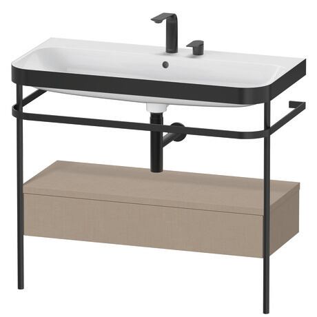 Duravit Happy D.2 Plus 38" x 33" x 19" Linen Finish, C-Bonded Vanity Kit With Sink and Metal Console (HP4743E7575)