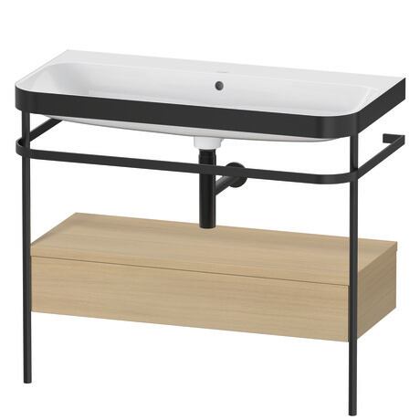 Duravit Happy D.2 Plus 38" x 33" x 19" Mediterranean Oak Finish, C-Bonded Vanity Kit With Sink and Metal Console (HP4743N7171)