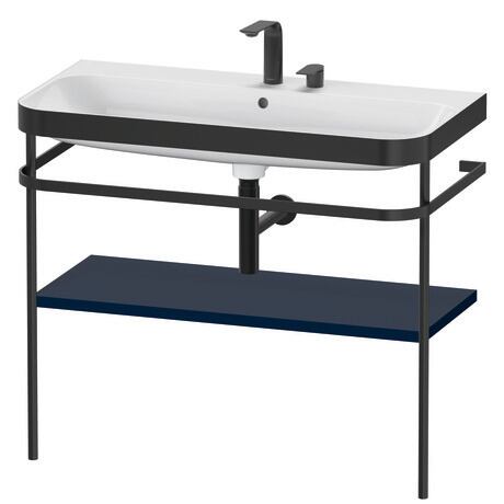 Duravit Happy D.2 Plus 38" x 33" x 19" Midnight Blue Finish, C-Bonded Vanity Kit With Sink and Metal Console (HP4738E9898)