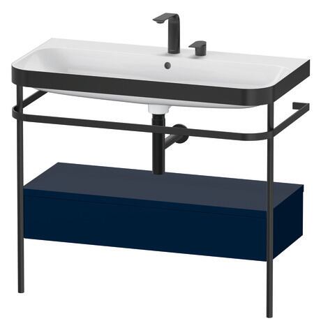 Duravit Happy D.2 Plus 38" x 33" x 19" Midnight Blue Finish, C-Bonded Vanity Kit With Sink and Metal Console (HP4743E9898)