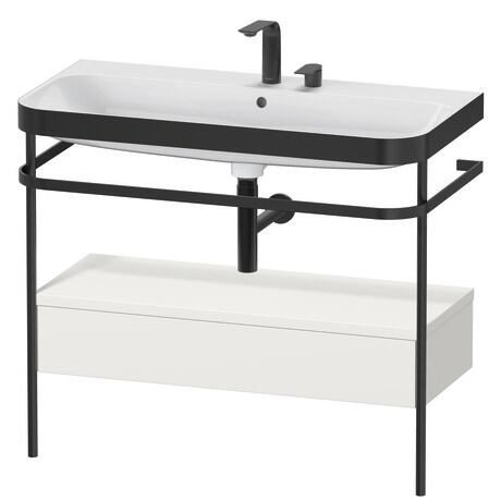 Duravit Happy D.2 Plus 38" x 33" x 19" Nordic White Finish, C-Bonded Vanity Kit With Sink and Metal Console (HP4743E3939)
