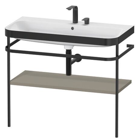 Duravit Happy D.2 Plus 38" x 33" x 19" Stone Gray Finish, C-Bonded Vanity Kit With Sink and Metal Console (HP4738E9292)