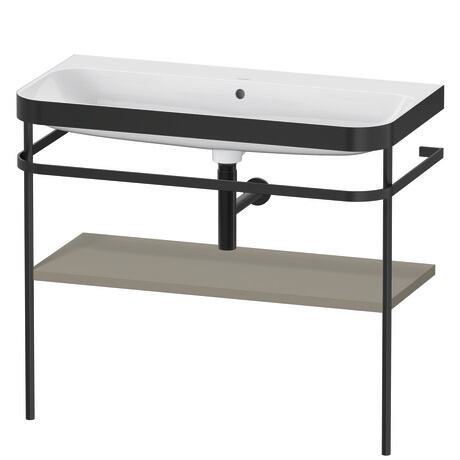 Duravit Happy D.2 Plus 38" x 33" x 19" Stone Gray Finish, C-Bonded Vanity Kit With Sink and Metal Console (HP4738N9292)