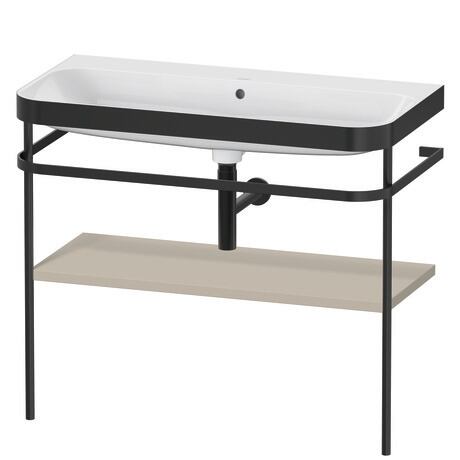 Duravit Happy D.2 Plus 38" x 33" x 19" Taupe Finish, C-Bonded Vanity Kit With Sink and Metal Console (HP4738N6060)