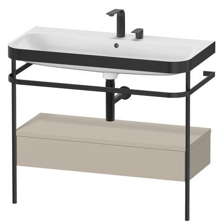 Duravit Happy D.2 Plus 38" x 33" x 19" Taupe Finish, C-Bonded Vanity Kit With Sink and Metal Console (HP4743E6060)