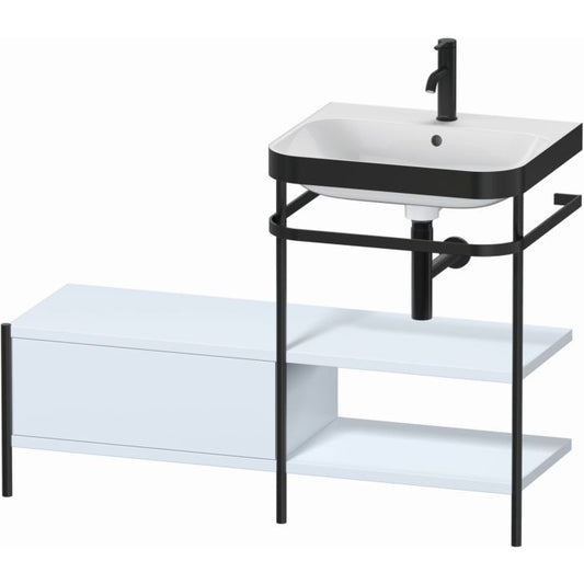 Duravit Happy D.2 Plus 47" x 33" x 19" Light Blue Finish, C-Bonded Vanity Kit With Sink and Metal Console (HP4745O9797)