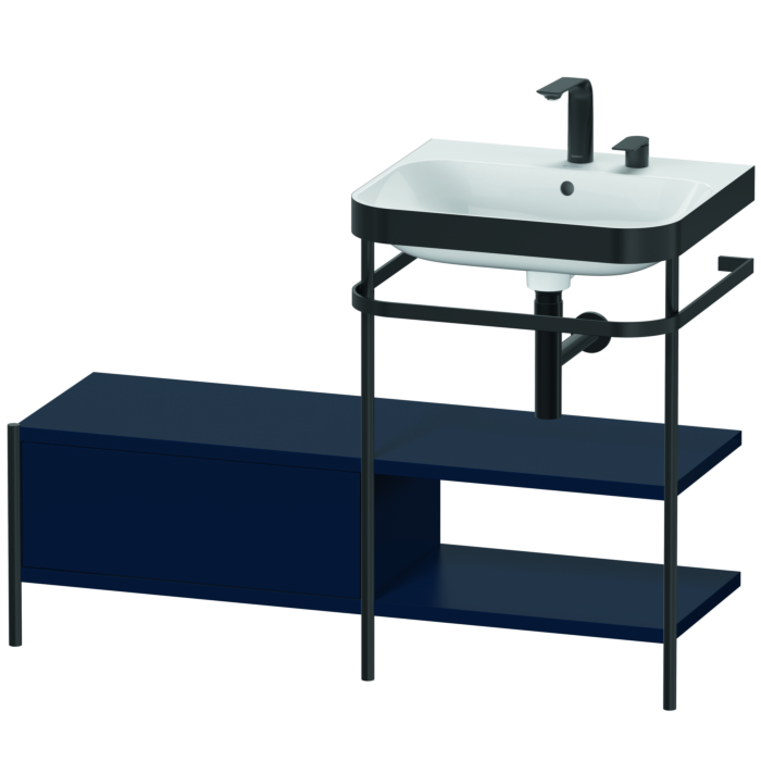 Duravit Happy D.2 Plus 47" x 33" x 19" Midnight Blue Finish, C-Bonded Vanity Kit With Sink and Metal Console (HP4745E9898)