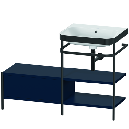 Duravit Happy D.2 Plus 47" x 33" x 19" Midnight Blue Finish, C-Bonded Vanity Kit With Sink and Metal Console (HP4745N9898)