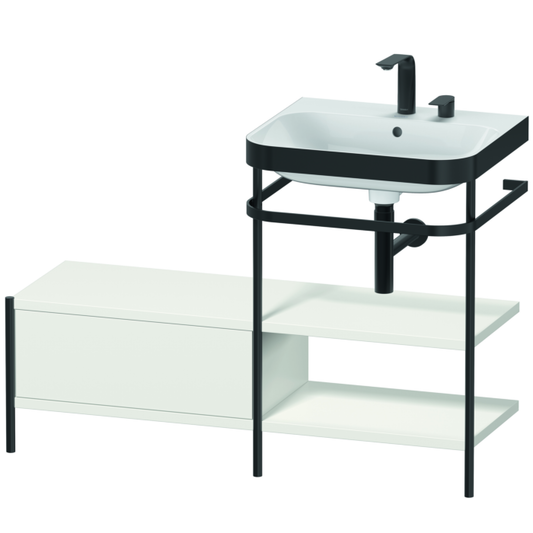 Duravit Happy D.2 Plus 47" x 33" x 19" Nordic White Finish, C-Bonded Vanity Kit With Sink and Metal Console (HP4745E3939)